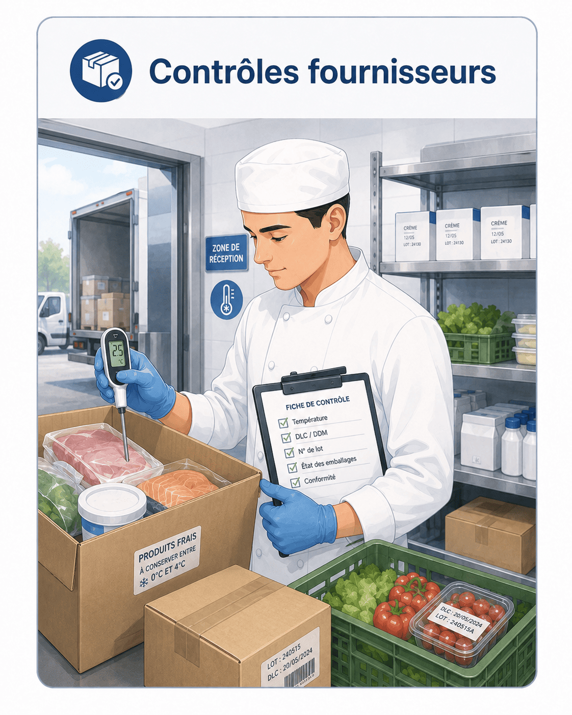 Contrôle HACCP lors de la réception fournisseur
