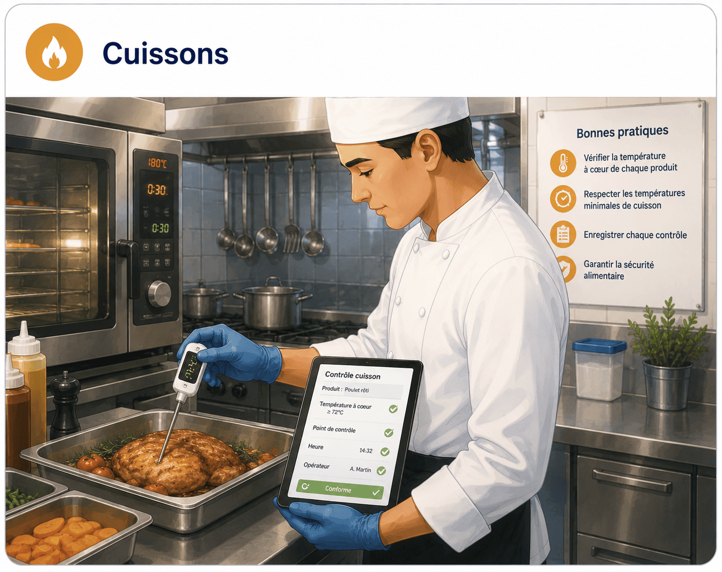 Contrôle de la température de cuisson HACCP