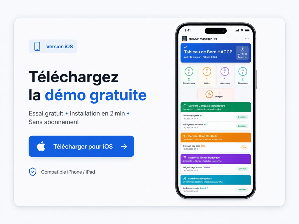 Logiciel HACCP disponible sur iOS