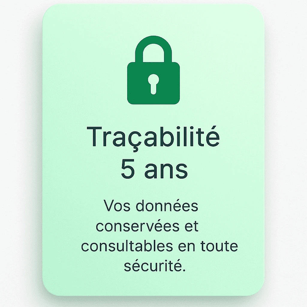 Tracabilité 5 ans