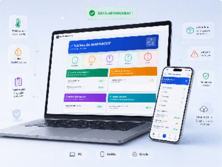 Logiciel HACCP Manager Pro sur ordinateur et smartphone